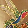 Hummingbird Sun Catcher Stained Glass Style Window Hanging Decor Acrylic Hummingbird Flower Suncatcher Gift for Bird Lovers Home Garden Porch