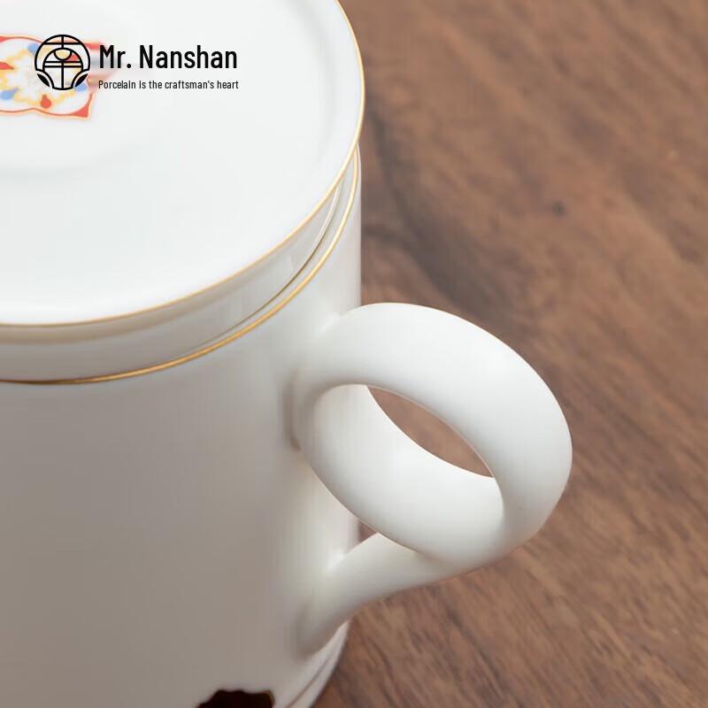 Mr. Nanshan Chinese Ceramic Office Mug with Lid
