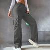 Army Green Cargo Pants For Women'S High Waiste Wide Leg Trousers Big Pocket Workout Streetwear Casual Jogging Outfits Joggers