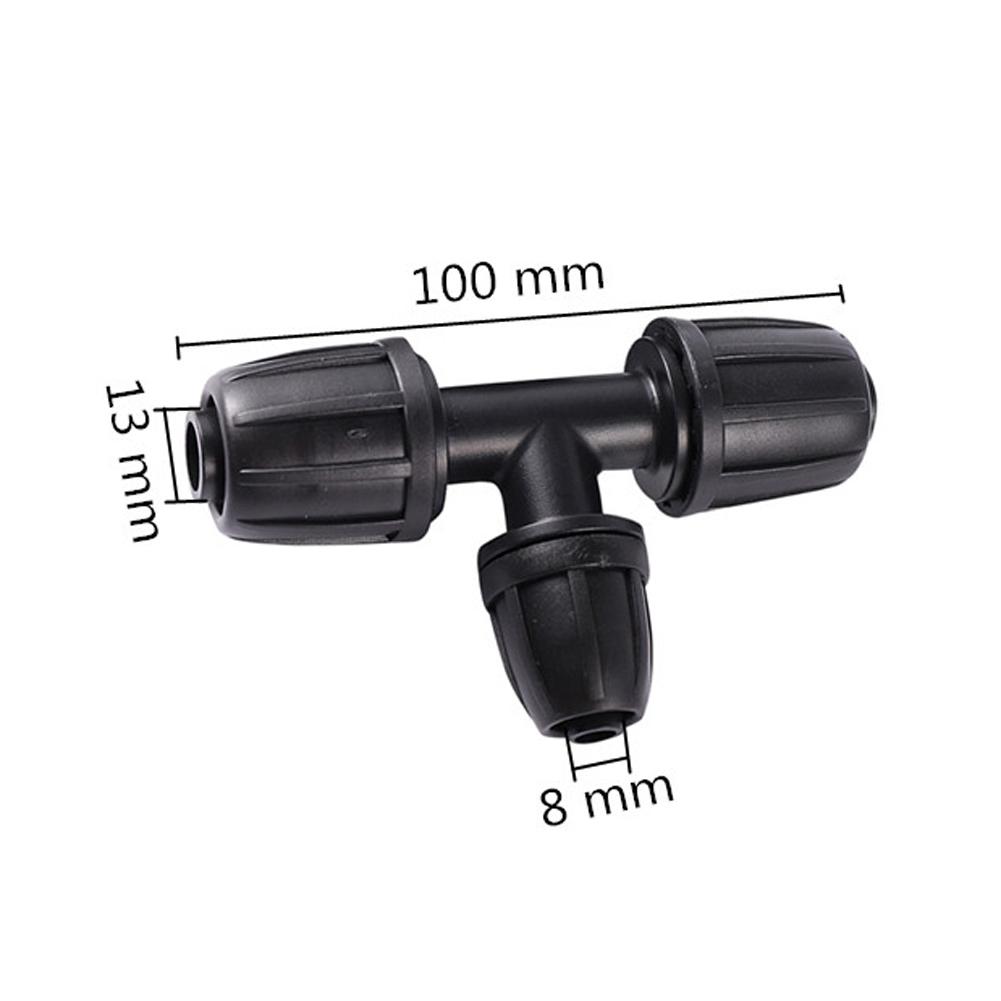 DN16 PE Pipe Connectors Lock Nuts Elbow tee joint Garden Water Connector Watering Agricultural Irrigation Pipe Hose Joints 5Pcs