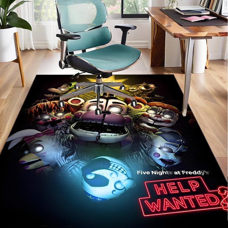 Five Nights Teddybär Büro Teppich Stuhlunterlage, Spielteppich, Geeignet für Eingangsbereich, Schlafzimmer, Wohnzimmer, Schreibtisch, Weihnachtsgeschenk