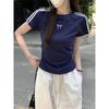 Kumikumi Design Sense Bow Embroidered Shoulder Short sleeve T-shirt Women clothes Summer Slimming Versatile Chic Top