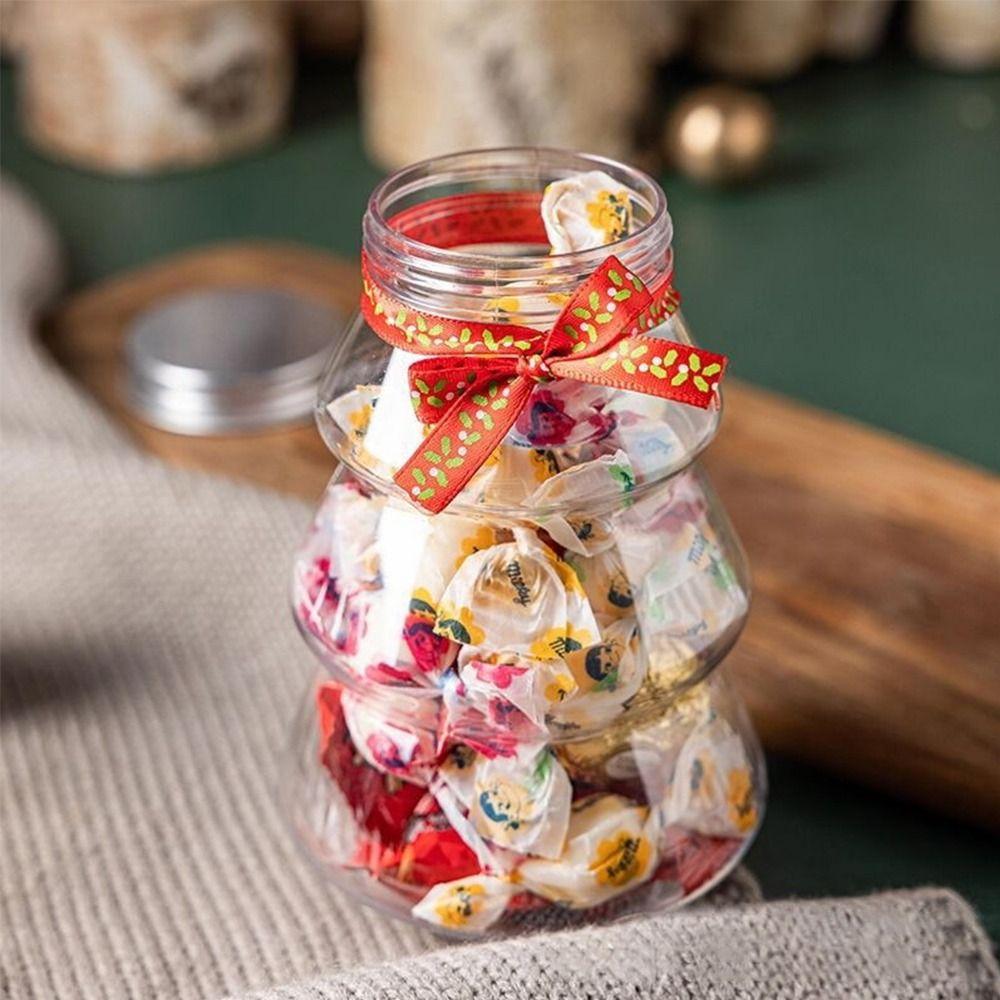 1 buc. 500 ml borcan dulce pentru brad de Crăciun, cadou DIY, sticlă de depozitare a bomboanelor, borcane de ambalare pentru ciocolată, cutii de decorare de Anul Nou