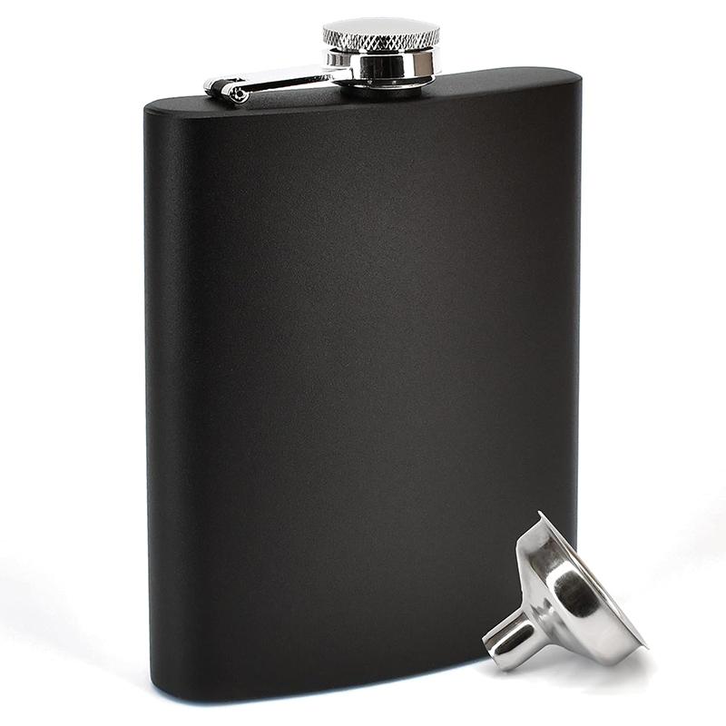 Camping Hip Flask 6 7 8oz Stainless Steel Black Hip Flask Set Leakproof Hip Flask with Funnel Alcohol Drinking Flask JT470
