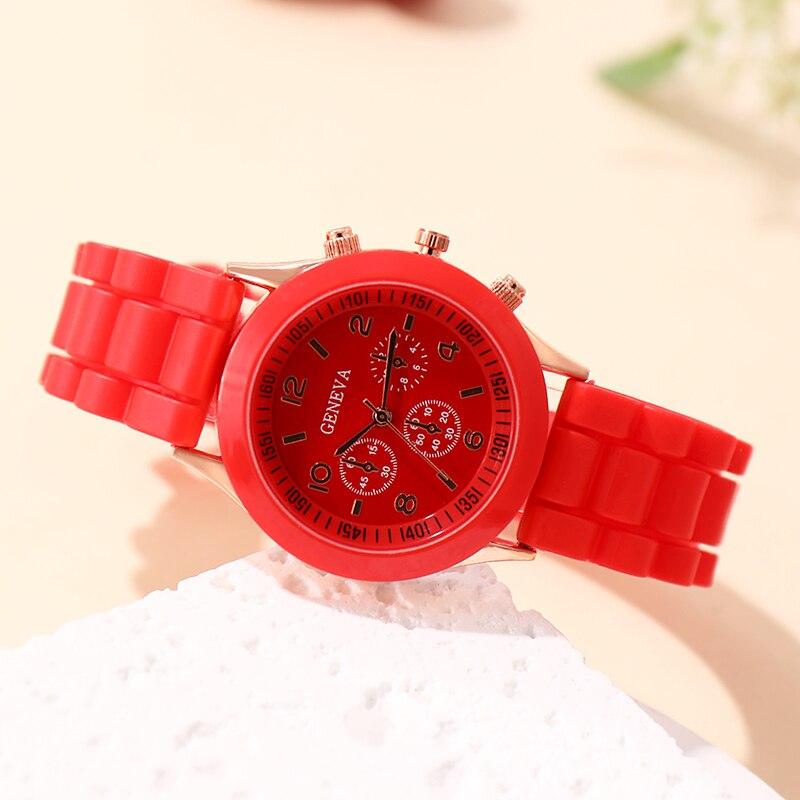 Reloj Mujer  Fashion Women Watches Elegant Red Silicone Quartz Watch Luxury Ladies Clock Gift for Girls Relogio Feminino