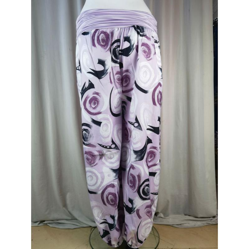 15 Color Women Casual Elastic Waist Plus Size Print Long Trousers Straight Loose Long Pants Haren