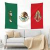 1pc Mexican Flag with St Jude  Our Lady of Guadalupe Tapestry Polyester 2D Flat Wall Hanging for Bedroom Living Room Religious