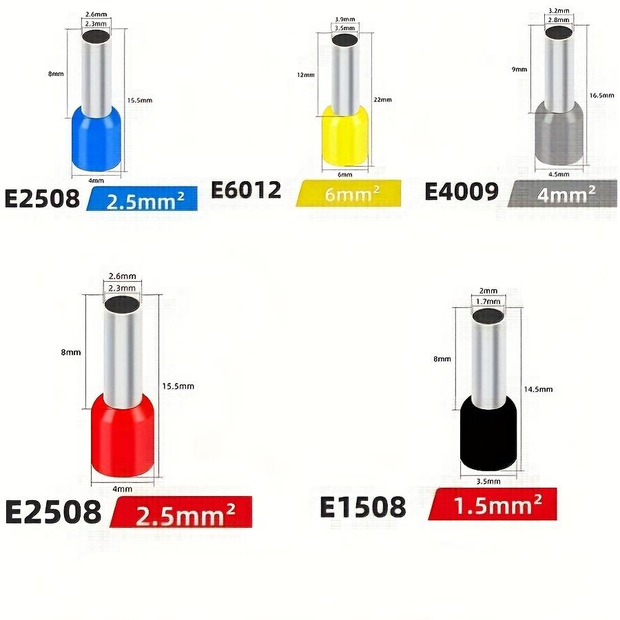 300 Stück Aderendhülsen Klemmen Set, AWG 22-10 Klemmenverbinder Draht Kupfer Nylon Isoliert Kabel Stiftenden Klemmen für Elec