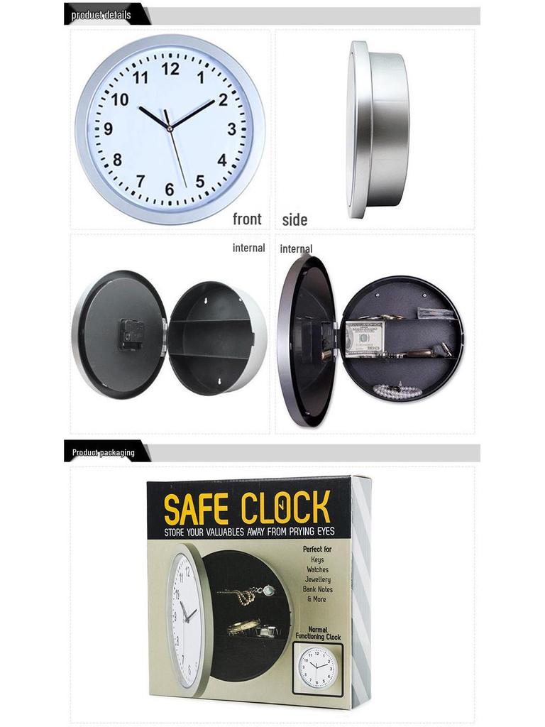 Creative Wall Clock Safe: Hidden Jewelry and Money Storage for Living Room