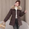 Medium and long large fur collar cotton clothes lapel new women's cotton-padded clothes, thickened loose large size coats in autumn and winter