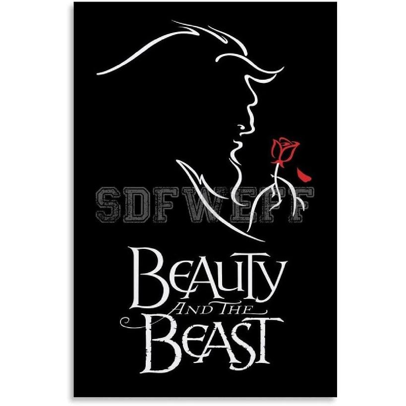 SDFWEFF Beauty & The Beast Poster Broadway Musical Movie Poster Canvas Painting Wall Art Poster for Bedroom Living Room Decor 12x18inch(30x45cm),