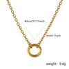 1pc 18k Gold Plated Necklace 304 Stainless Steel Circular Spring Buckle Pendant Necklace For Women Minimalist Exquisite Gift