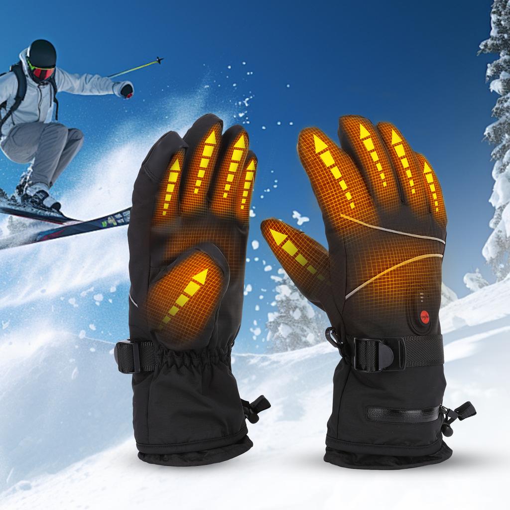 Electric Heating Gloves 4000mAh Anti-Scratch Heated Gloves Rechargeable Windproof Hand Warmer for Motorcycle Bike Glove