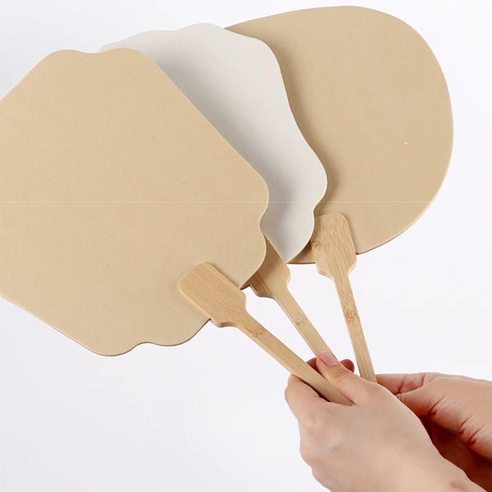 5Pcs DIY Painting Paper Hand Fans Double-side Hand Painting Graffiti Fans Lacquer Fan