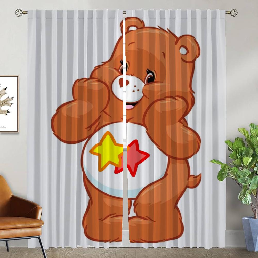 

Care BearS Тюль для спальні, кухні, штор 2 шт. Розділювальні штори Дитяча кімната Хелловін Декор Віконна штора W132xH213cmx2pcs-CL