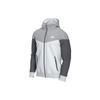 Contrast Color Stitching Sports Hooded Logo Jacket Gray Men's AT5271-102