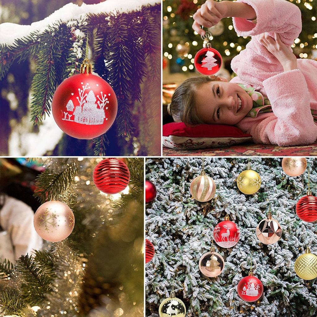 15 Christmas Balls  Christmas Tree Decoration Ornaments For Christmas Tree Holiday Wreath Garland Decoration Ornaments, Red And Gold, 6cm