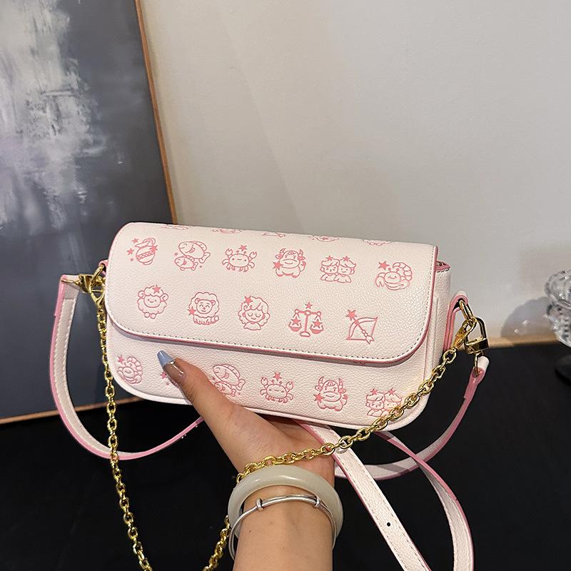 Fashion versatile cartoon chain single shoulder armpit bag women's summer new crossbody small square bag