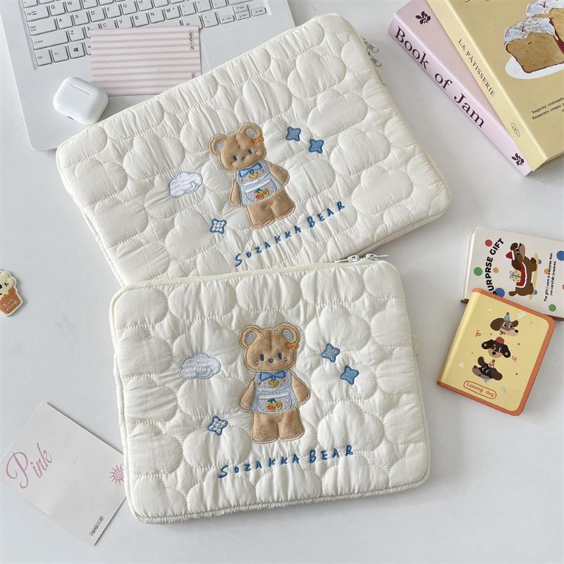 Ins Soft Cloud Cartoon Embroidery Ipad Tablet Bag/inch Notebook Storage Bag