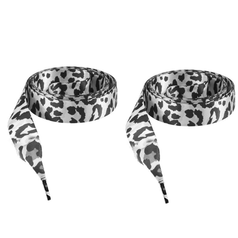 Leopard Print Flat Shoelaces For Casual Shoes Sports Sneakers Boots Soft Polyester Shoe Strings Footwear Accessories