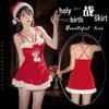 Velvet Christmas Lingerie Nightgown with Role Play Robe Set