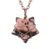 Hand-Wound Retro Natural Crystal Agate Pentagram, Amethyst Star Necklace N582