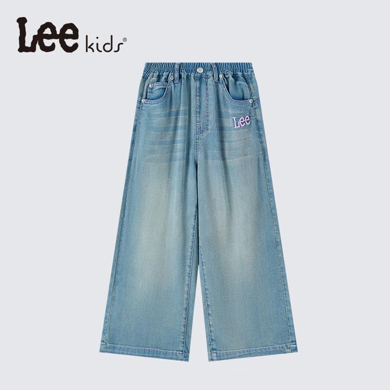 Lee Girls' Lyocell Denim Wide-Leg Pants with Embroidered Logo