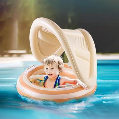Baby Pool Float With Canopy Floating Pool Chair Safety Swimming Inflatable Toy Kids Swimming Circles Float Seat Pool Bathtub Toy