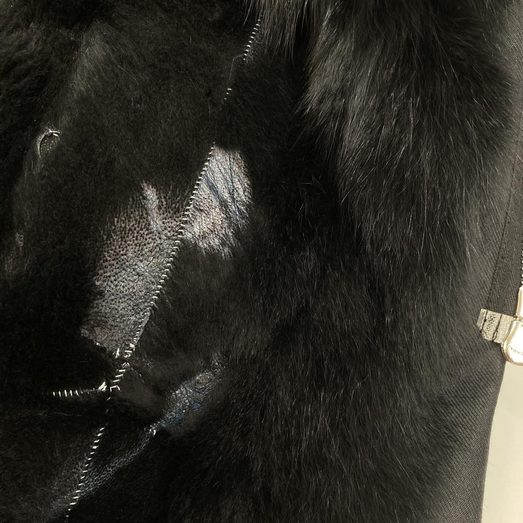 Jun Hashimoto LET039 FXF01 Black Fur-Lined Hoodie Mod Coat Coat 2 blackUsed