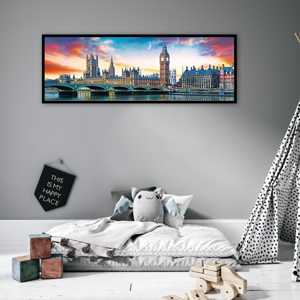 5D-Diamantgemälde zum Selbermachen, runder Bohrer, Londoner Straße, Mosaik-Set, Strass-Zeichnung, Bild, Heimdekoration, Kunsthandwerk