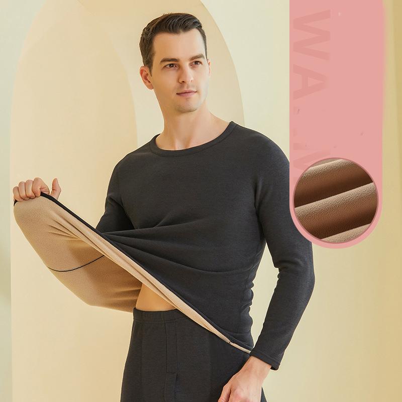 Winter Thermal Underwear Men Mock-neck First Layer 2 Pieces Under Panties and Undershirts Keep Warm Clothing Elastic 6XL