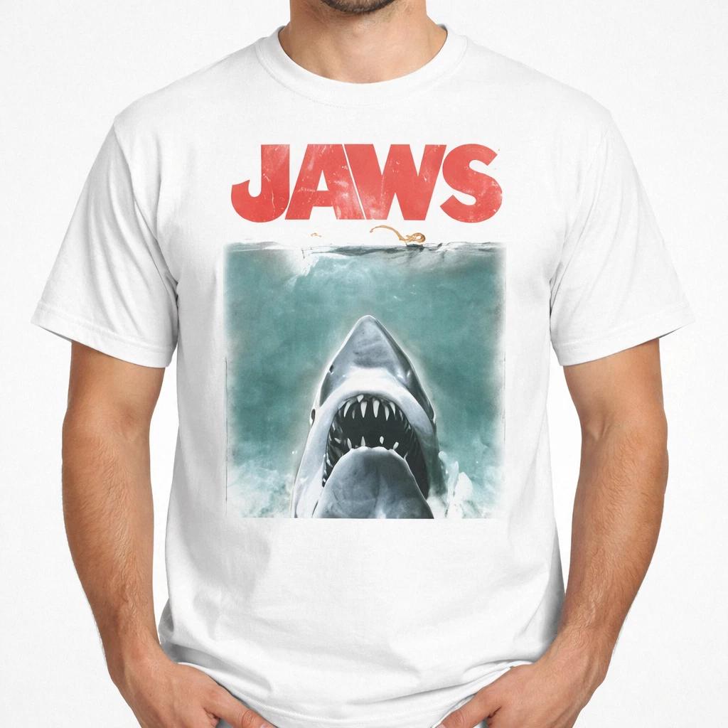 Vintage Shark Graphic Tee Retro Poster Style Horror Shirt Unisex S-3XL S