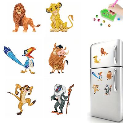 6 Stück Tierwelt Serie Diamantkunst Kühlschrankmagnet Diamantmalerei Kühlschrankmagnet Diamantmalerei Kühlschrankmagnet für Erwachsene Anfänger