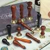Retro Stamp Rosewood Handle Metal Sealing Handle Wedding Birthday Party Invitations Wax Seal Stamp Crafts Gifts