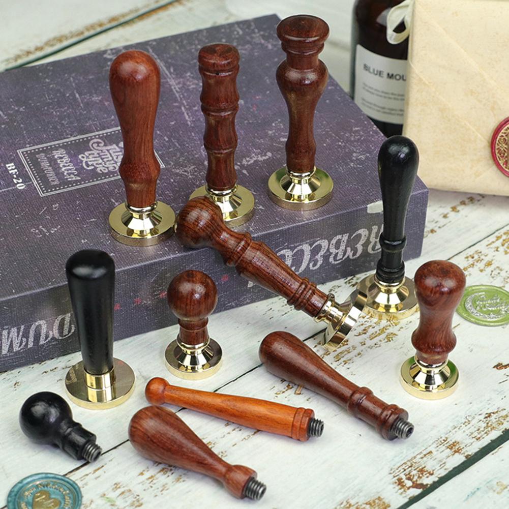 Retro Stamp Rosewood Handle Metal Sealing Handle Wedding Birthday Party Invitations Wax Seal Stamp Crafts Gifts