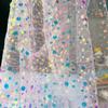 59x17.7in Glitter Multicolor Sequin Mesh Fabric Fashion Embroidery Holographic Material For DIY Wedding Party Dresses Decoration