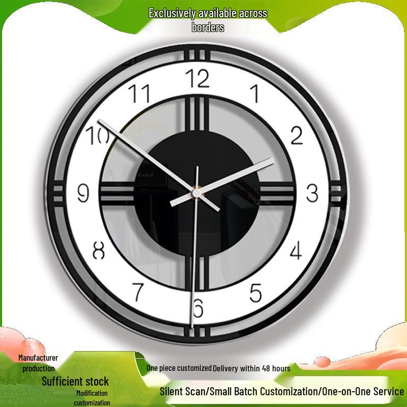 Minimalistické černo-bílé nástěnné hodiny: Dekorativní umění pro obývací pokoj nebo ložnici