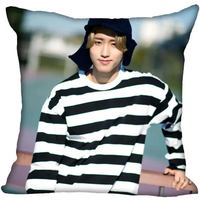 New Han Jisung KPOP Pillow Cover Bedroom Home Office Decorative Pillowcase Square Zipper Pillow Cases 45X45CM Satin Soft No Fade