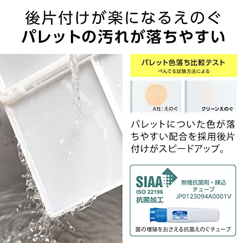 Pentel Paint Set, Art Supplies, Washable, Compact Model, Black, Includes Cloth, ZST32-AG