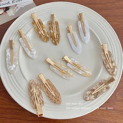 4pcs Simple Mixed Color Hair Clips Side No Trace Bangs Duckbill Clips Elegant Ladies Headwear Hair Accessories