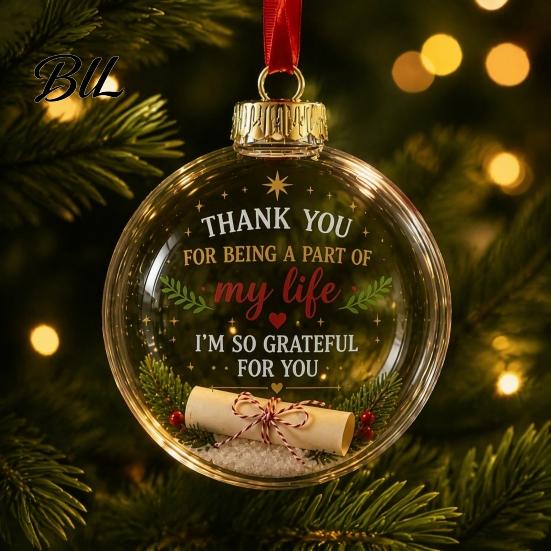 Reusable Clear Ball Acrylic Fillable Christmas Ball, DIY Transparent Ornament for Xmas Tree, Hanging Holiday, Wedding, Party, Home Decoration
