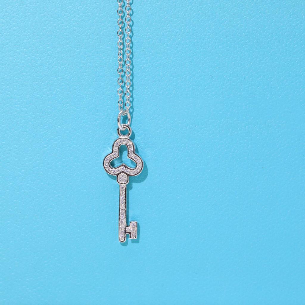 Key Necklace S925 Made of Pure Silver Material, Exquisite Version with Adjustable Chain Length of 45cm Daily Wear, High-quality Jewelry