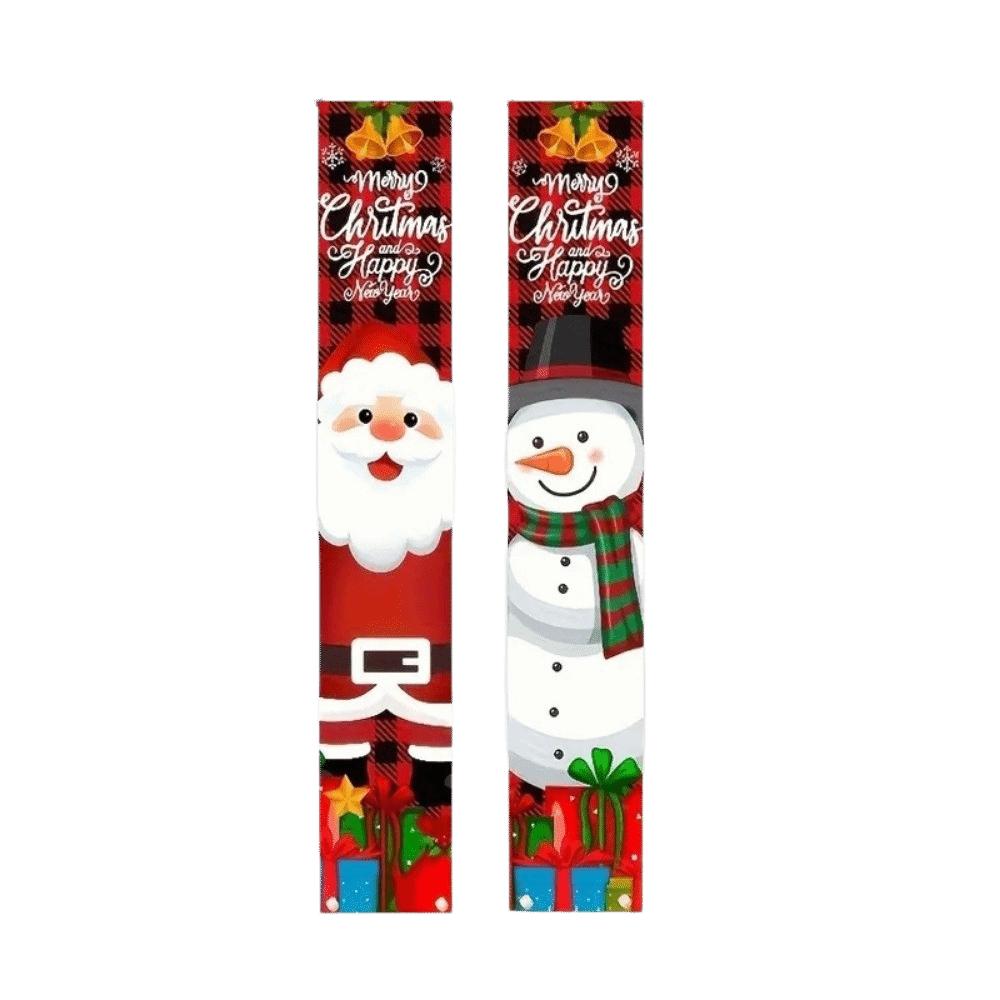 2D Flat Christmas Flag Banners Snowman Christmas Hanging Flag Door Couplets Banner Indoor Outdoor
