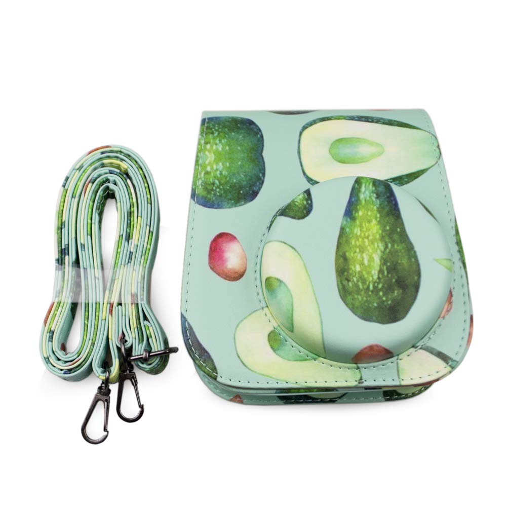 Kinokoo Instax Fujifilm Instax Mini11 Case Instax Mini11 Camera Case Instax Protective Case with Shoulder Strap Case, (avocado Pattern)