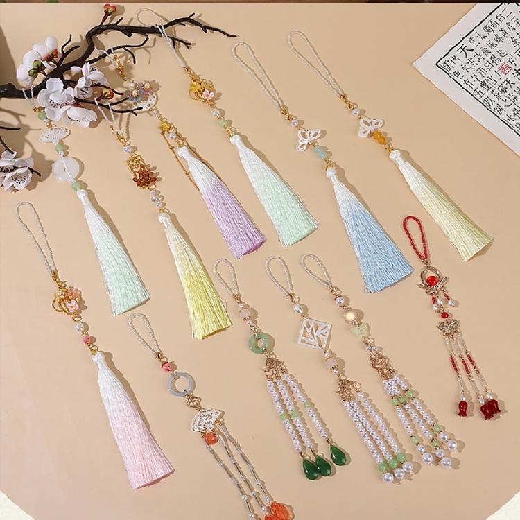 Unique Women Cheongsam Pendant Handmade Brooch with Long Tassels Female Jewelry