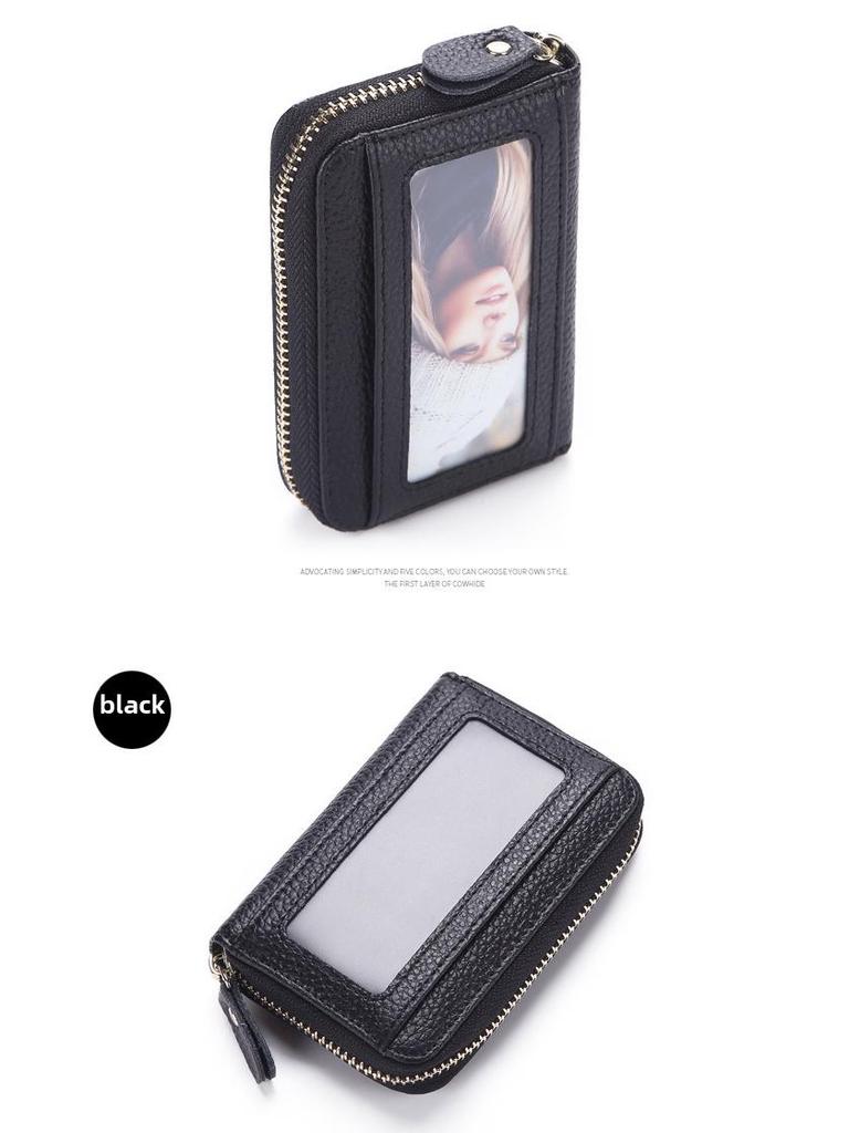2025 Men's & Women's Cowhide Leather Accordion Card Holder & Coin Purse