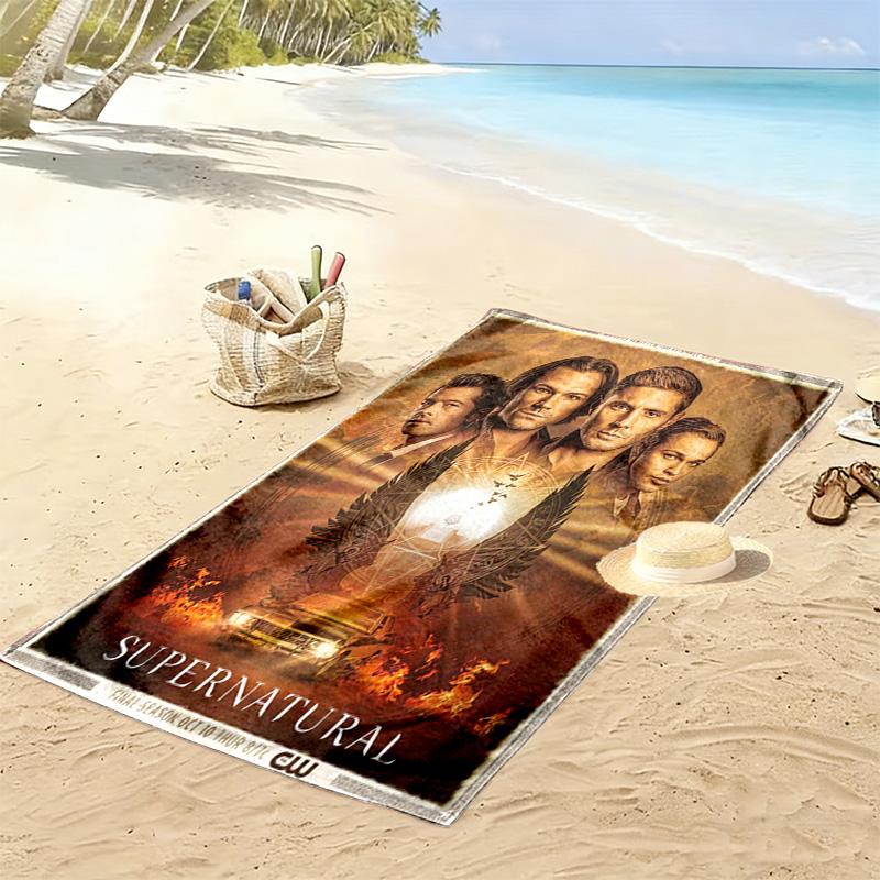 Supernatural Forces Unleashed beach towel Beach towel for vacation photos beach swim quick-drying swim towel seaside printing