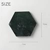 ADOSSY Marble Coasters, Hexagonal, Set of 3, Natural Stone, Modern Interior Decor, Black, White, Green, Small Item Holder (BlackGreenWhite)