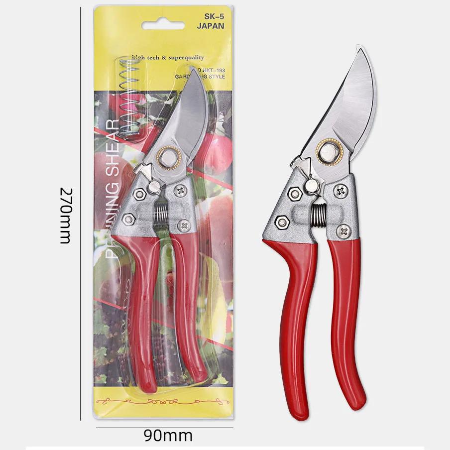 

High Carbon Steel Aviation Aluminum Alloy Garden Tools 60HRC Blade Outils Manuels Bypass Pruning Shears For Bonsai Flowers червоний