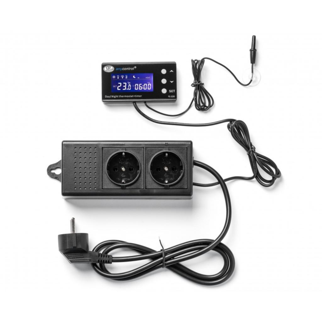Ringder TC-220 - Thermostat with Timer and Day/Night Mode for Terrariums and Aquariums